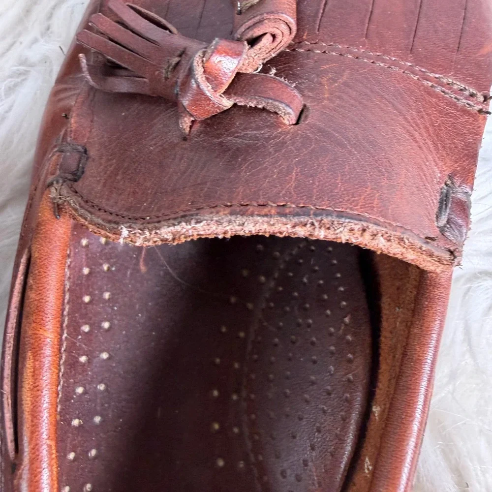 GH Bass Mens Kiltie Tassel Loafers Brown Leather Slip On Shoes 9 D 101J3039